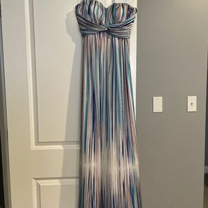 Multicolored silk maxi dress